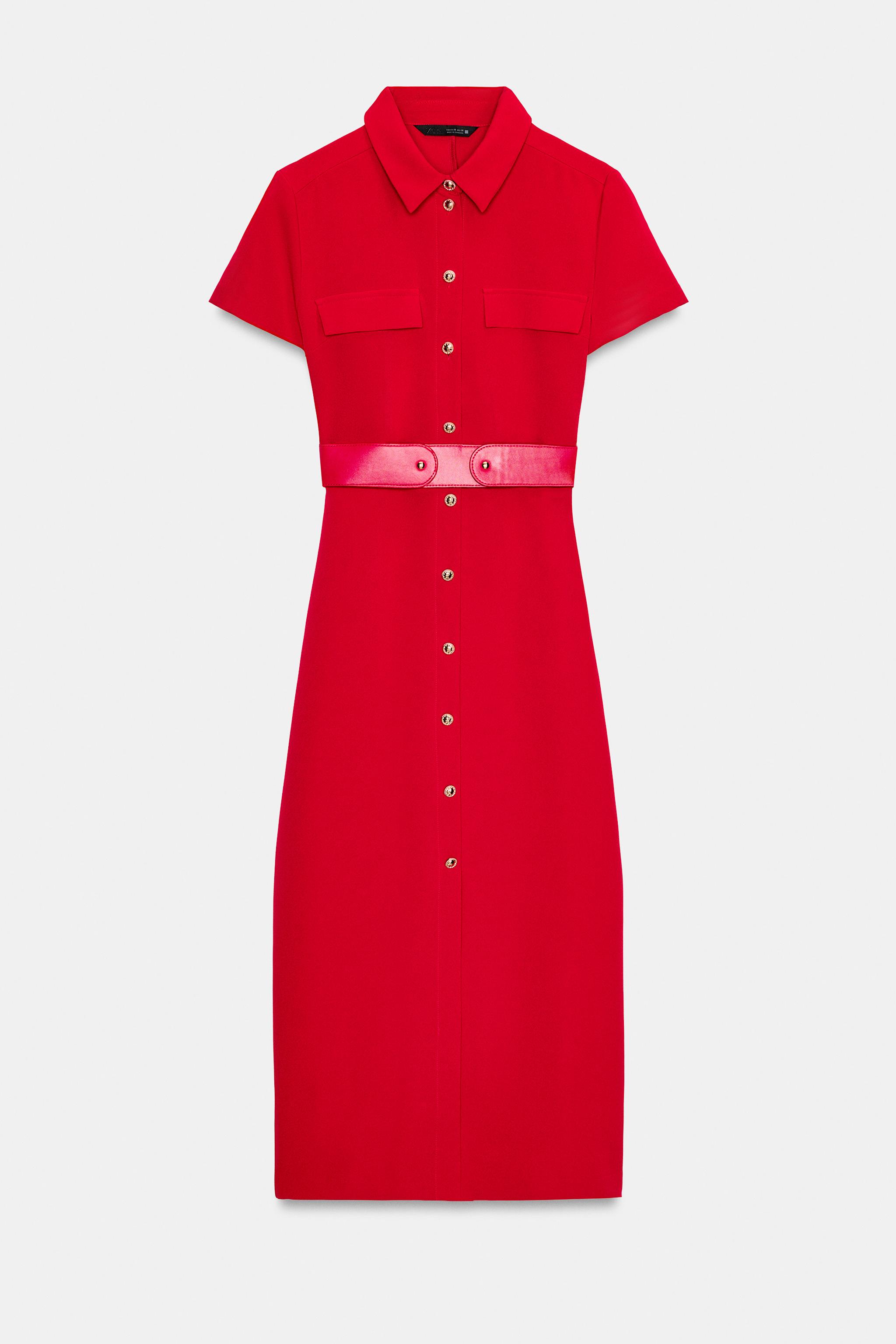 BELTED MIDI DRESS